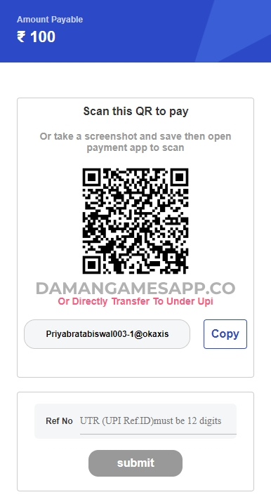 Daman Games Recharge With UPI